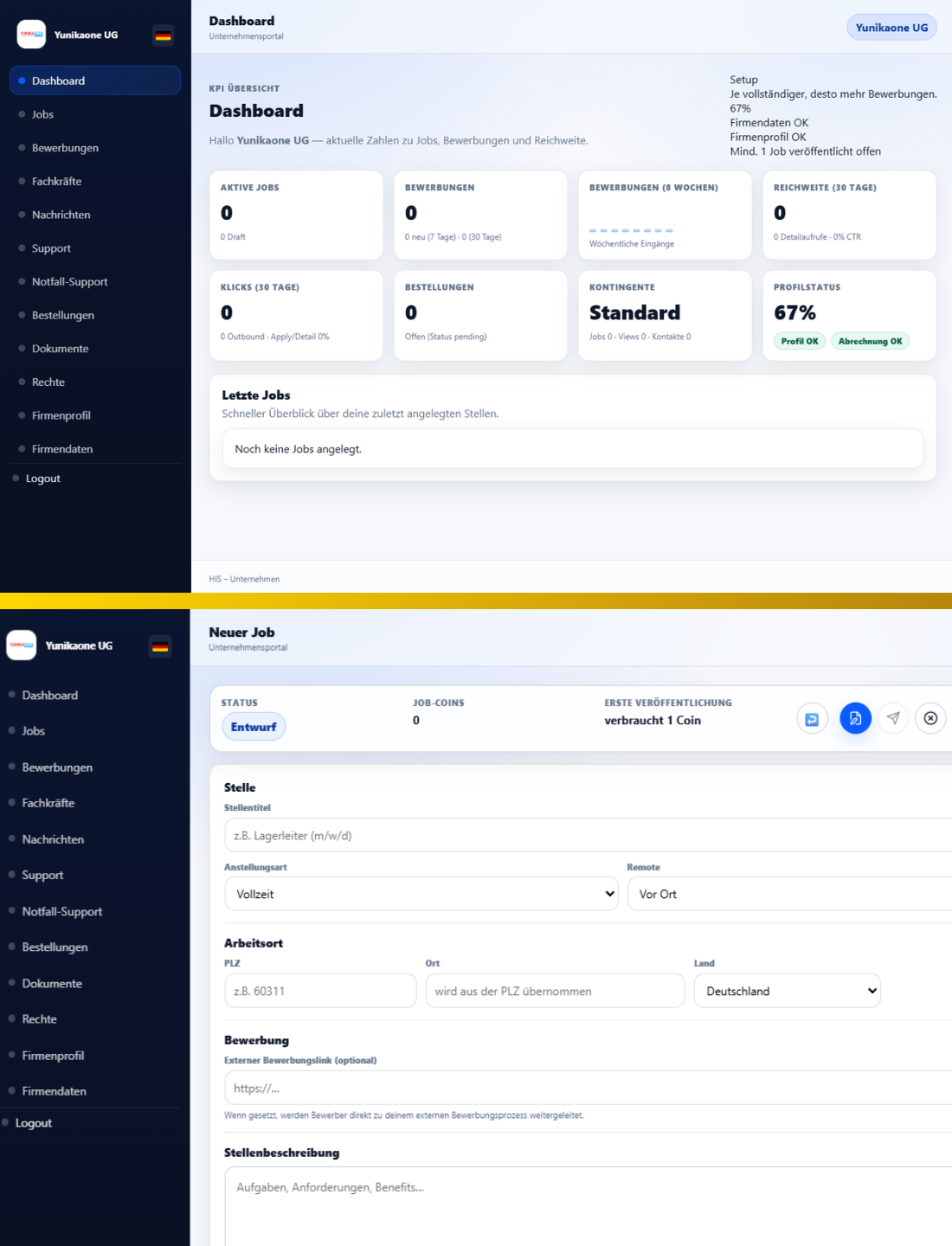HIS Global Consult – company portal