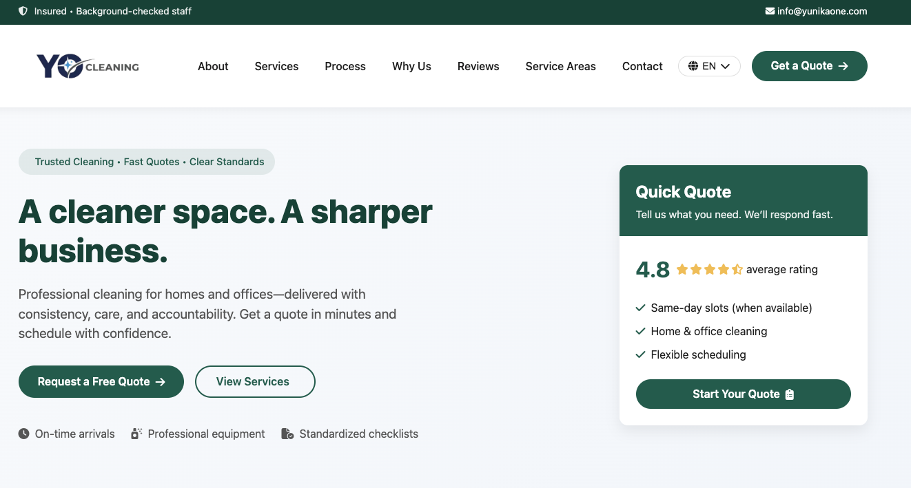 YO Cleaning project preview