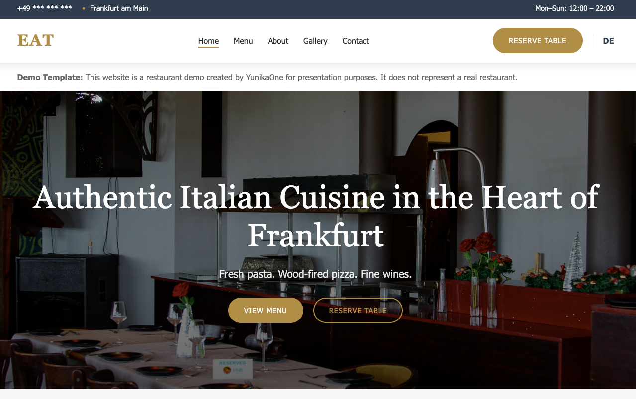 EAT Restaurant project preview